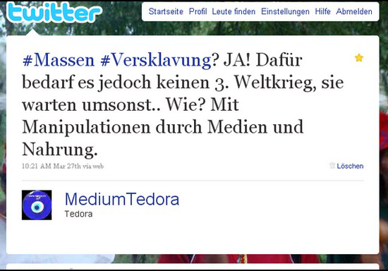 Hellseherin Tedora über massenversklavung
